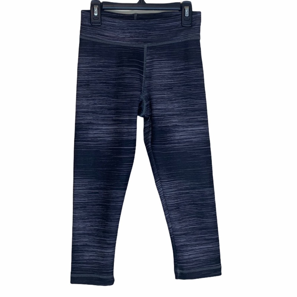 Adidas Gray Striped Capri Cropped Leggings XS